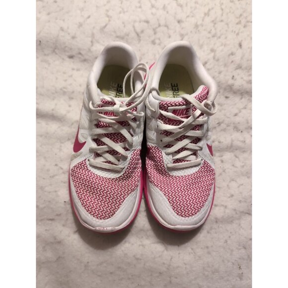 Nike Free 4.0 V4 Women's sz 6 Running Cross Trainer White/Vivid Pink 642200-100 - Picture 2 of 11